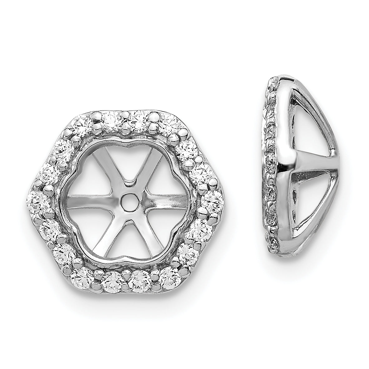 10k White Gold Diamond Earring Jackets Main image