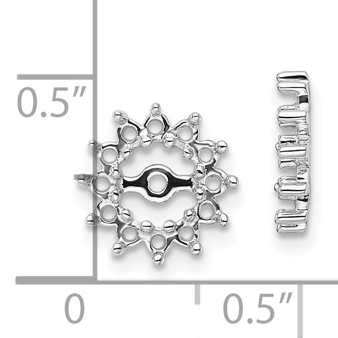 10k White Gold Fancy Diamond Earring Jacket Mounting (No Stone Included)s