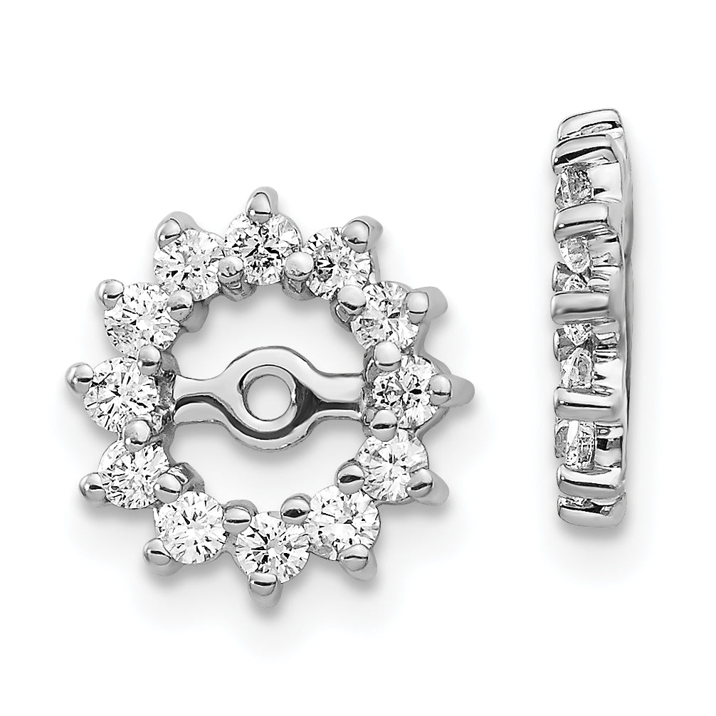 14k White Gold 1/2 carat Lab Grown Diamond VS/SI+ G+ with 5 mm Opening Earring Jacket