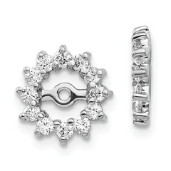 14k White Gold 1/2 carat Lab Grown Diamond VS/SI+ G+ with 5 mm Opening Earring Jacket