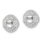 14k White Gold 1/2 carat Lab Grown Diamond VS/SI+ G+ with 4.5 mm Round Earring Jacket