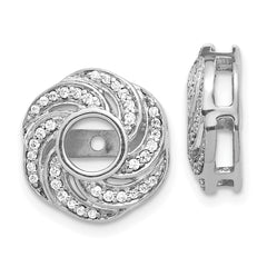 14k White Gold 1/4 carat Lab Grown Diamond VS/SI+ G+ with 4.5 mm Swirl Earring Jacket