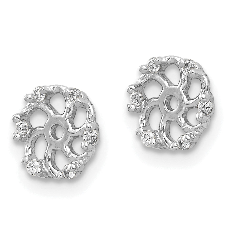 14k White Gold 1/20 carat Lab Grown Diamond VS/SI+ G+ with 4.5 mm Opening Earring Jacket Secondary image