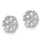 14k White Gold 1/20 carat Lab Grown Diamond VS/SI+ G+ with 4.5 mm Opening Earring Jacket