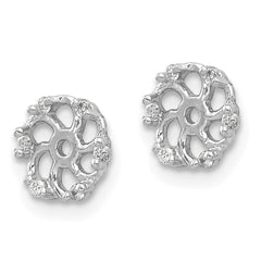 14k White Gold 1/20 carat Lab Grown Diamond VS/SI+ G+ with 4.5 mm Opening Earring Jacket