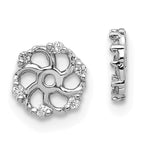 14k White Gold 1/20 carat Lab Grown Diamond VS/SI+ G+ with 4.5 mm Opening Earring Jacket