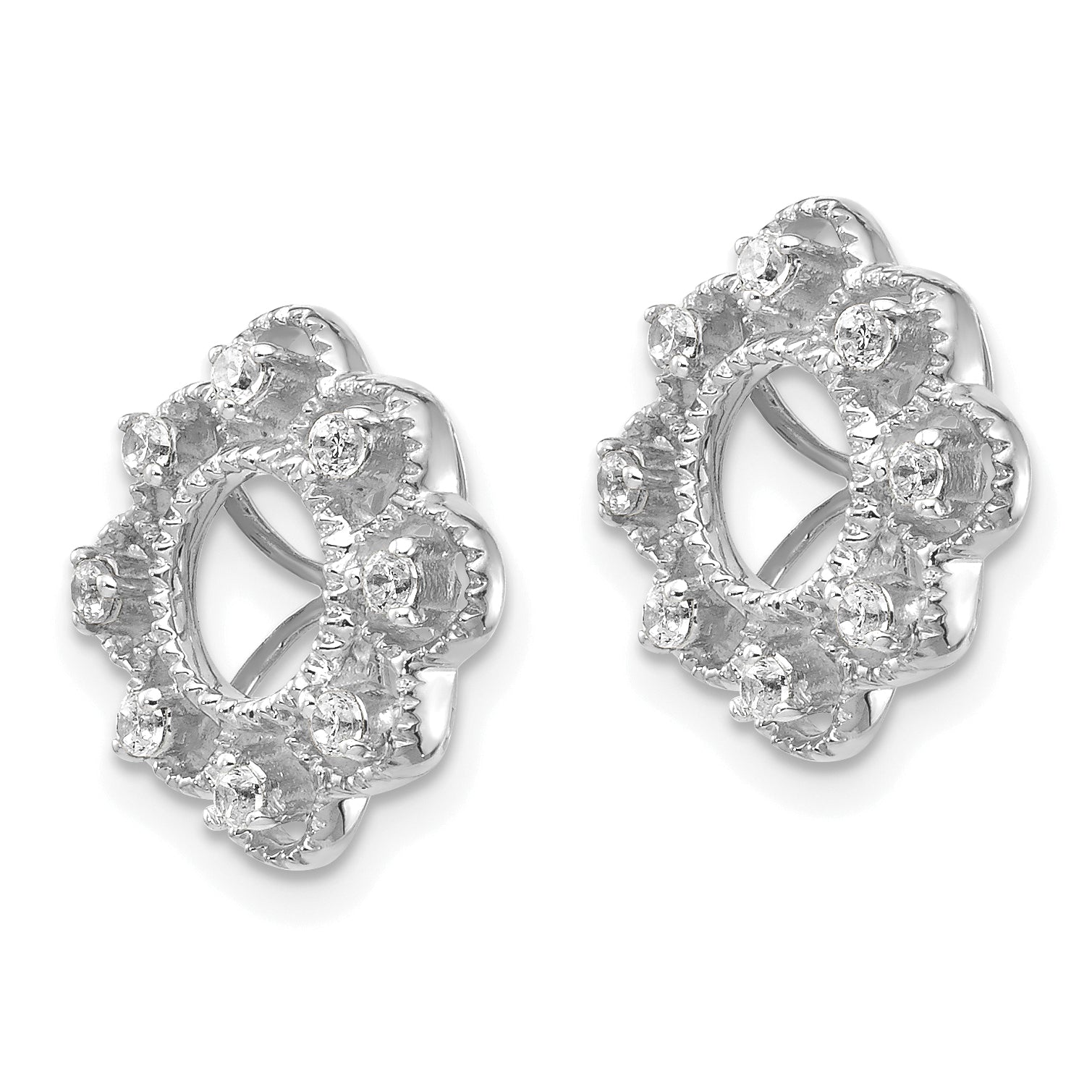 14k White Gold 1/4 carat Lab Grown Diamond VS/SI+ G+ with 4.4 mm Earring Jacket Secondary image