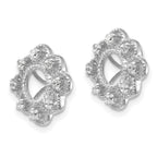14k White Gold 1/4 carat Lab Grown Diamond VS/SI+ G+ with 4.4 mm Earring Jacket