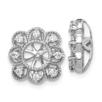 14k White Gold 1/4 carat Lab Grown Diamond VS/SI+ G+ with 4.4 mm Earring Jacket