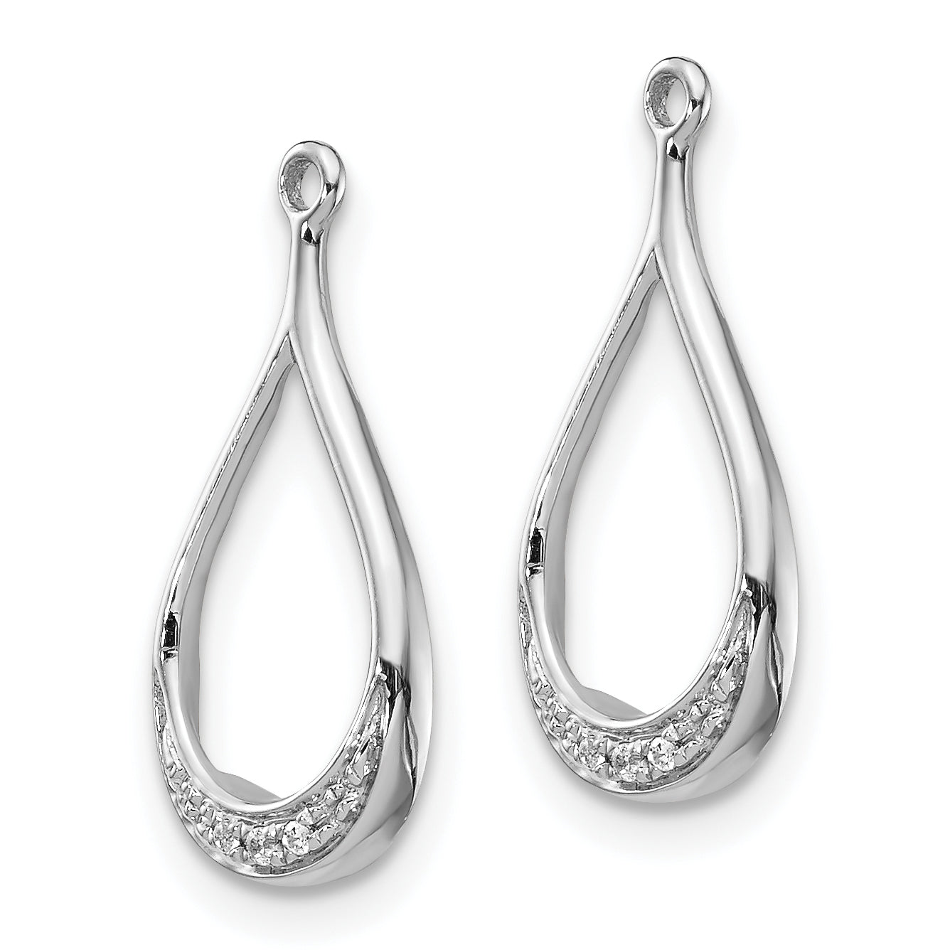10k White Gold Diamond Earring Jackets Secondary image