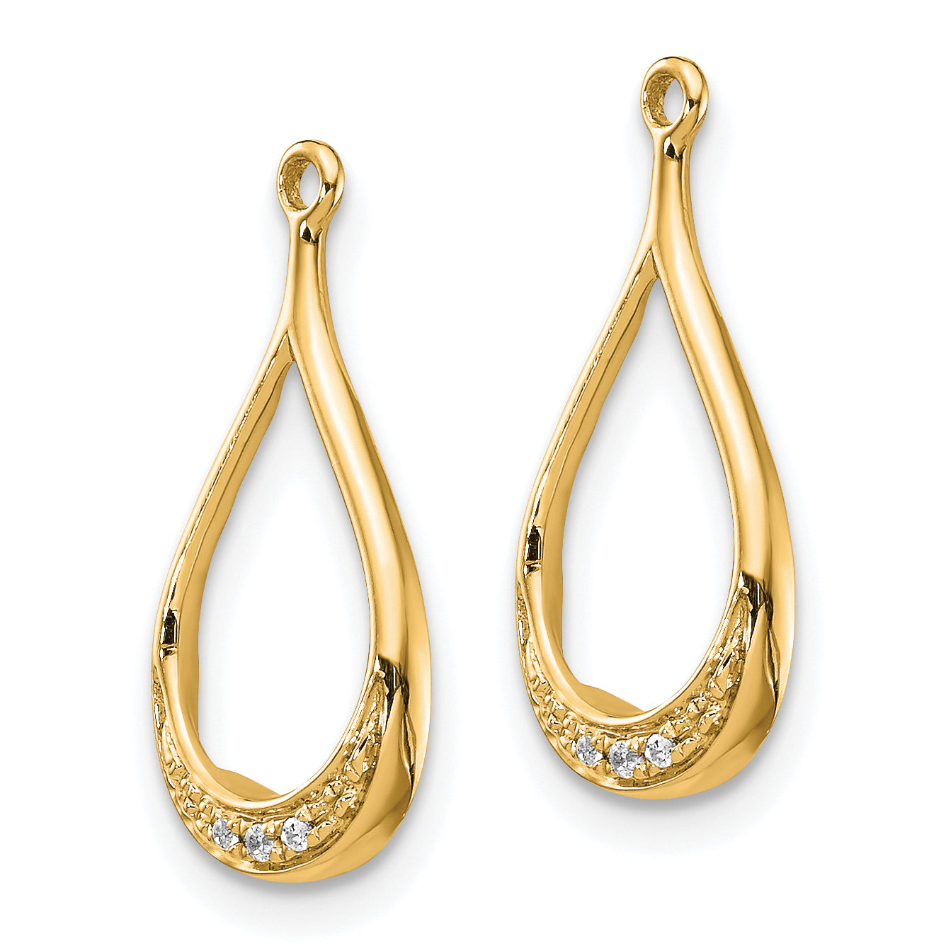 10k Yellow Gold Diamond Earring Jackets Secondary image