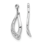 10k White Gold Twisted Teardrop Diamond Earring Jackets