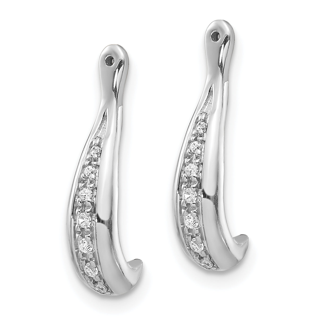 14k White Gold 1/20 carat Lab Grown Diamond VS/SI+ G+ Earring Jackets