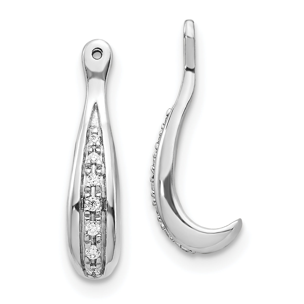 14k White Gold 1/20 carat Lab Grown Diamond VS/SI+ G+ Earring Jackets