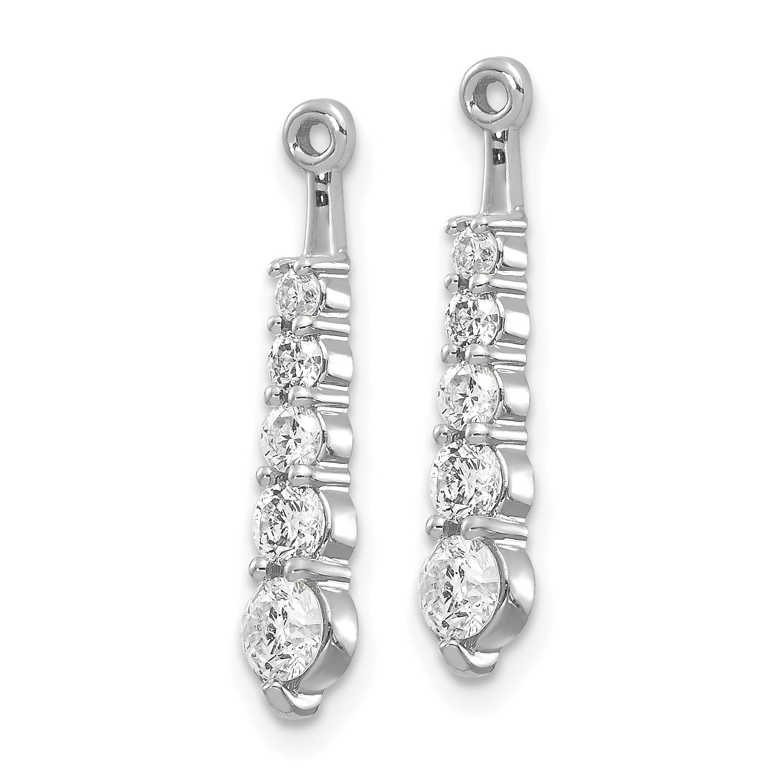 14k White Gold 5/8 carat Lab Grown Diamond VS/SI+ G+ Earring Jackets Secondary image