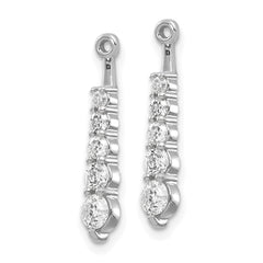 14k White Gold 5/8 carat Lab Grown Diamond VS/SI+ G+ Earring Jackets