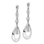 14k White Gold 1/8 carat Lab Grown Diamond VS/SI+ G+ Teardrop Dangle Earring Jackets