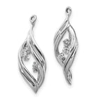 14k White Gold .03 carat Lab Grown Diamond VS/SI+ G+ Twisted Earring Jackets