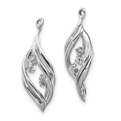 14k White Gold .03 carat Lab Grown Diamond VS/SI+ G+ Twisted Earring Jackets