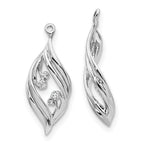 14k White Gold .03 carat Lab Grown Diamond VS/SI+ G+ Twisted Earring Jackets