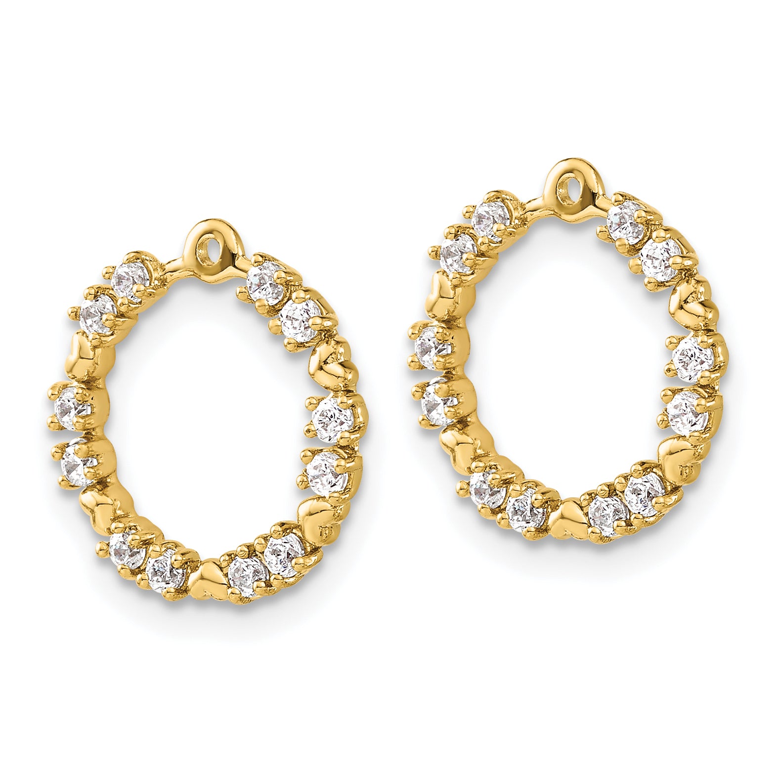 14k 1 carat Lab Grown Diamond VS/SI+ G+ Circle Earring Jackets Secondary image