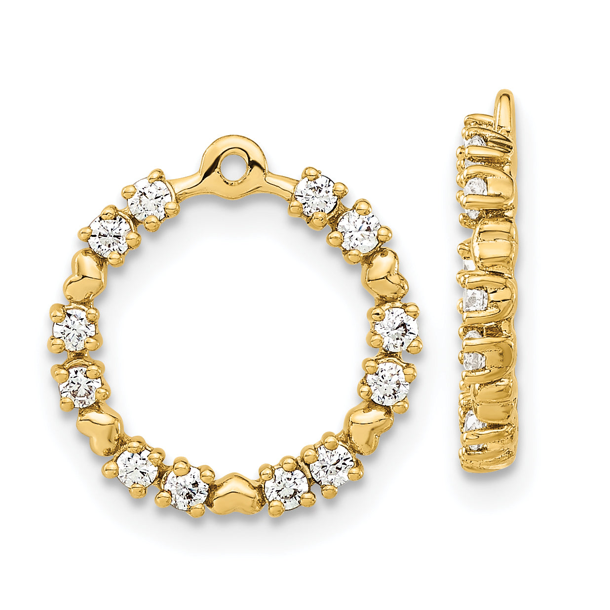 14k 1 carat Lab Grown Diamond VS/SI+ G+ Circle Earring Jackets