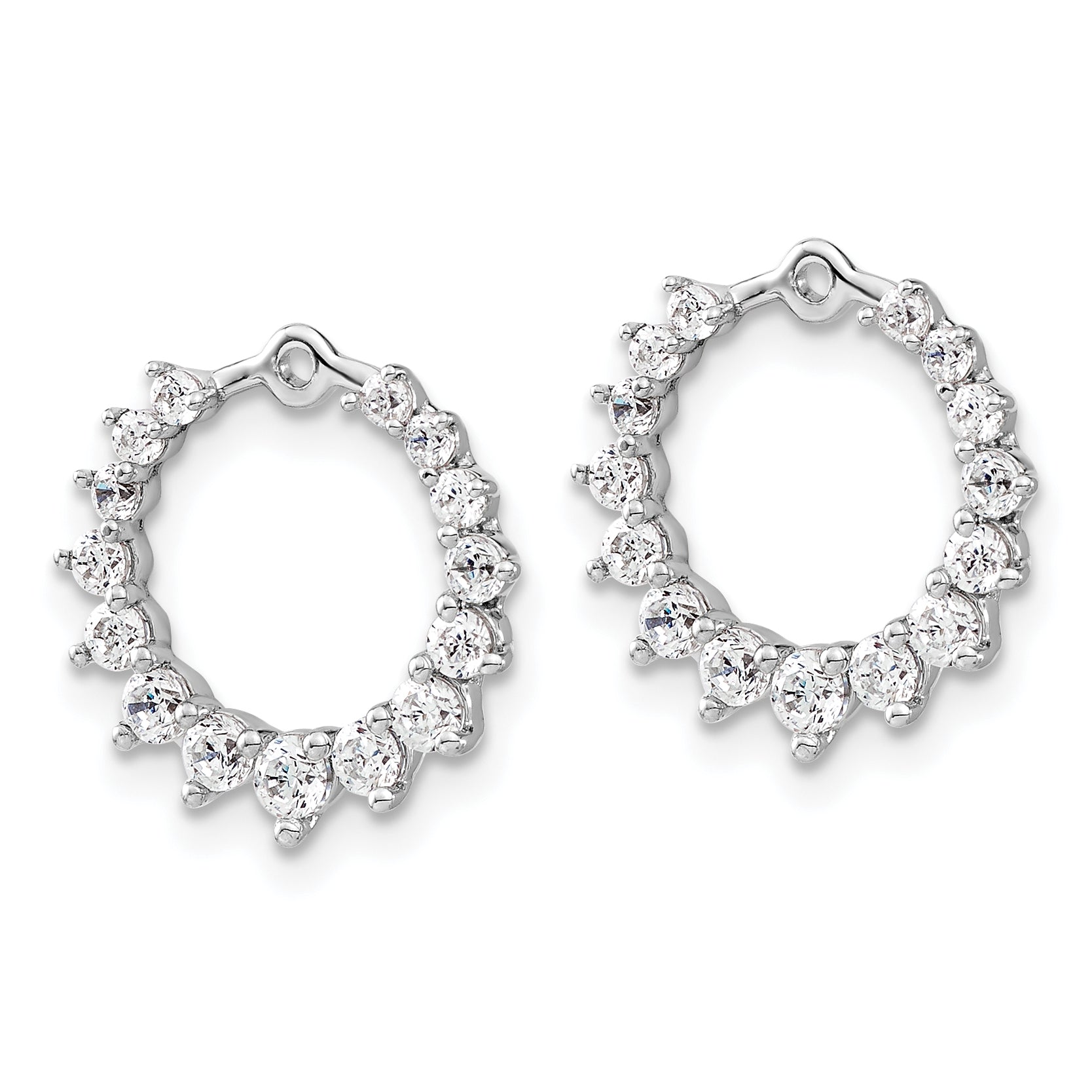 14k White Gold 1 1/2 carat Lab Grown Diamond VS/SI+ G+ Circle Earring Jackets