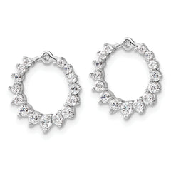 14k White Gold 1 1/2 carat Lab Grown Diamond VS/SI+ G+ Circle Earring Jackets