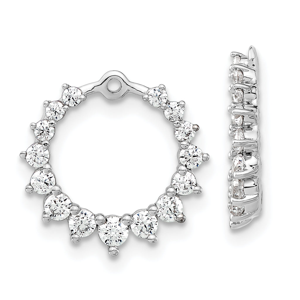 14k White Gold 1 1/2 carat Lab Grown Diamond VS/SI+ G+ Circle Earring Jackets