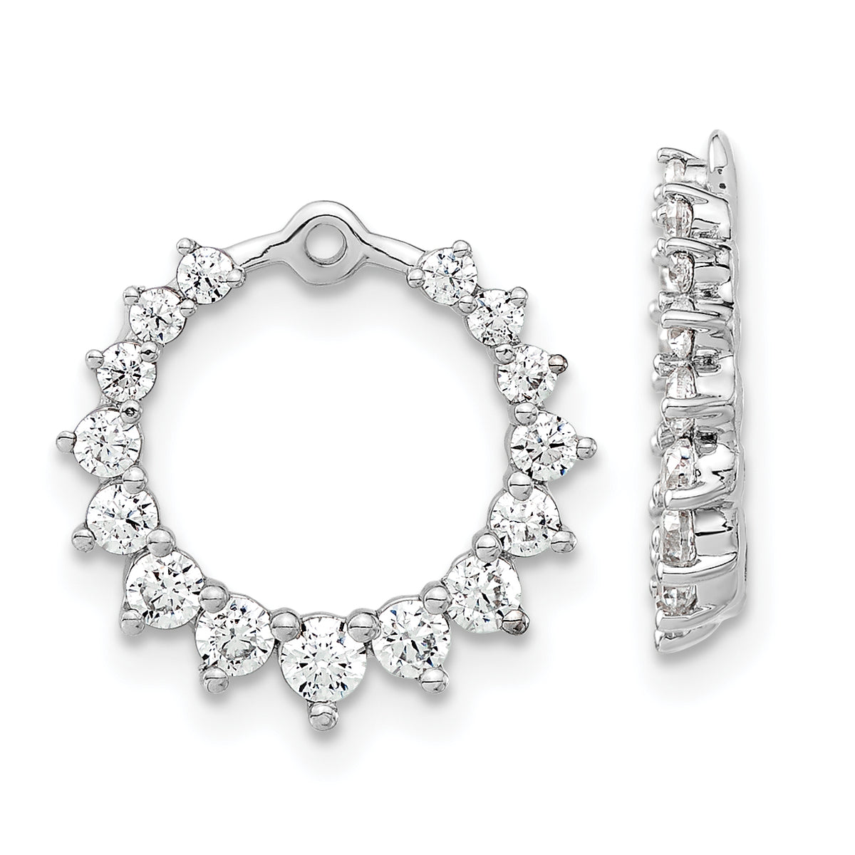 14k White Gold 1 1/2 carat Lab Grown Diamond VS/SI+ G+ Circle Earring Jackets