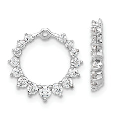 14k White Gold 1 1/2 carat Lab Grown Diamond VS/SI+ G+ Circle Earring Jackets