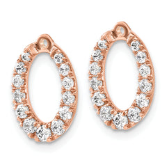 14k Rose Gold 1 1/3 carat Lab Grown Diamond VS/SI+ G+ Oval Earring Jackets