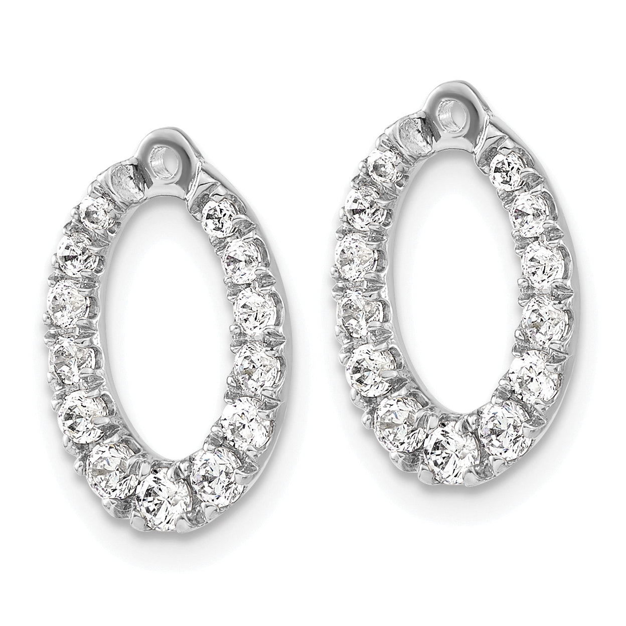 14k White Gold 1 1/3 carat Lab Grown Diamond VS/SI+ G+ Oval Earring Jackets Secondary image