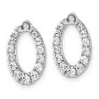 14k White Gold 1 1/3 carat Lab Grown Diamond VS/SI+ G+ Oval Earring Jackets