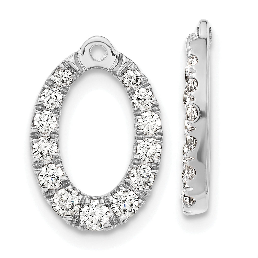 14k White Gold 1 1/3 carat Lab Grown Diamond VS/SI+ G+ Oval Earring Jackets Main image