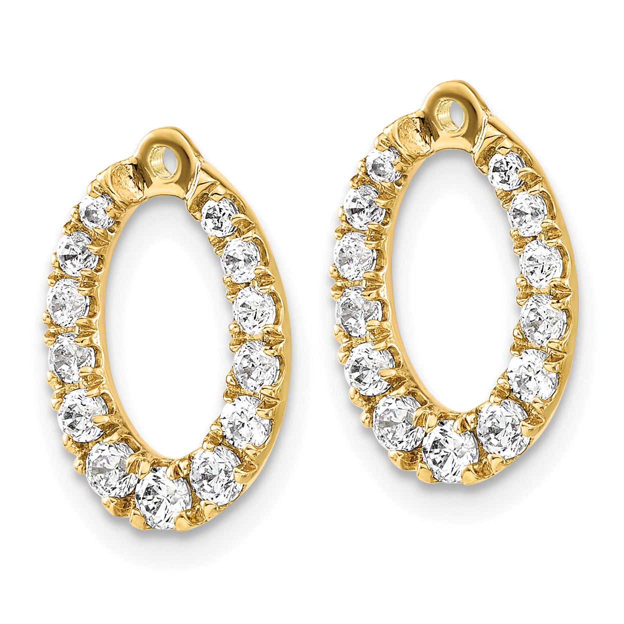 14K Yellow Gold Lab Grown VS/SI FGH Dia Oval Earring Jackets - Sophia Jewelers