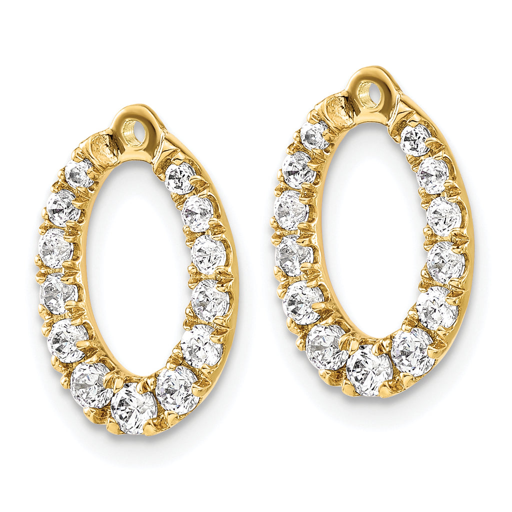 14k 1 1/3 carat Lab Grown Diamond VS/SI+ G+ Oval Earring Jackets