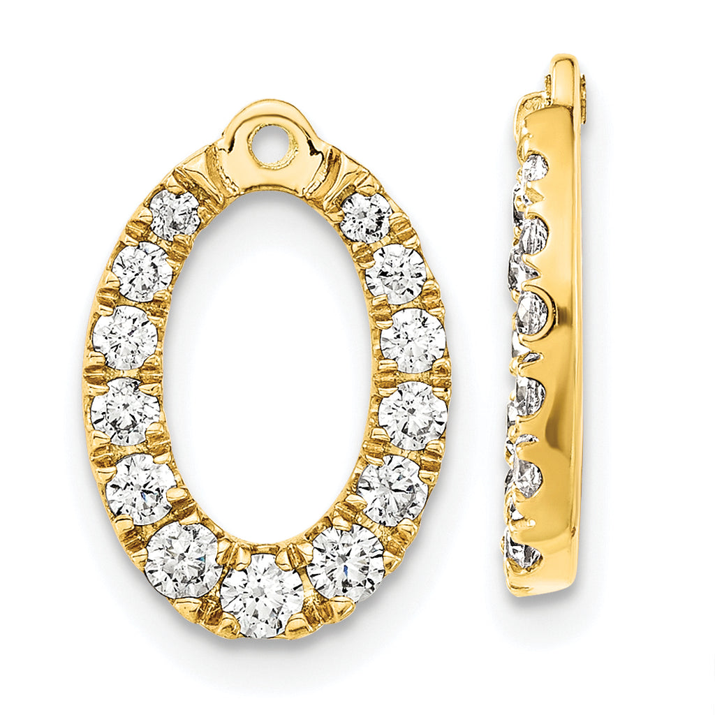 14k 1 1/3 carat Lab Grown Diamond VS/SI+ G+ Oval Earring Jackets