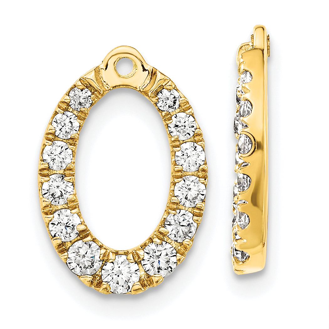 14K Yellow Gold Lab Grown VS/SI FGH Dia Oval Earring Jackets - Sophia Jewelers