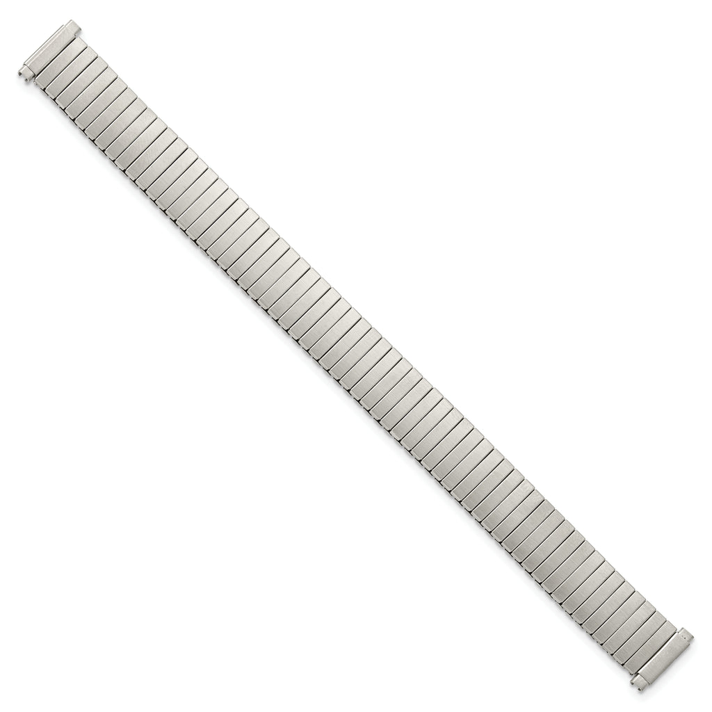 10-13mm Ladies Satin Silver-tone Thin-Flexo Link 5.75 inch Watch Band