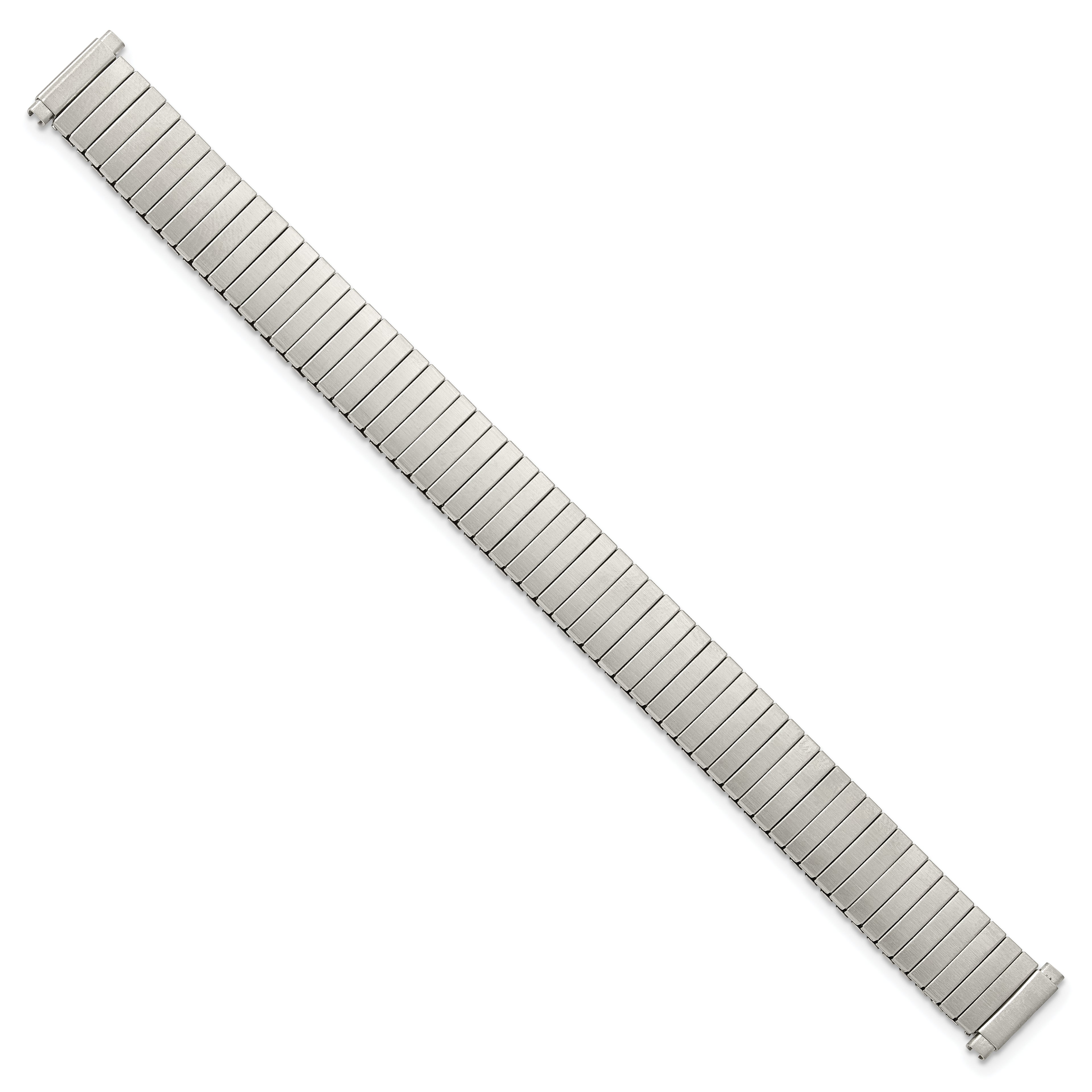 10-13mm Ladies Satin Silver-tone Thin-Flexo Link 5.75 inch Watch Band