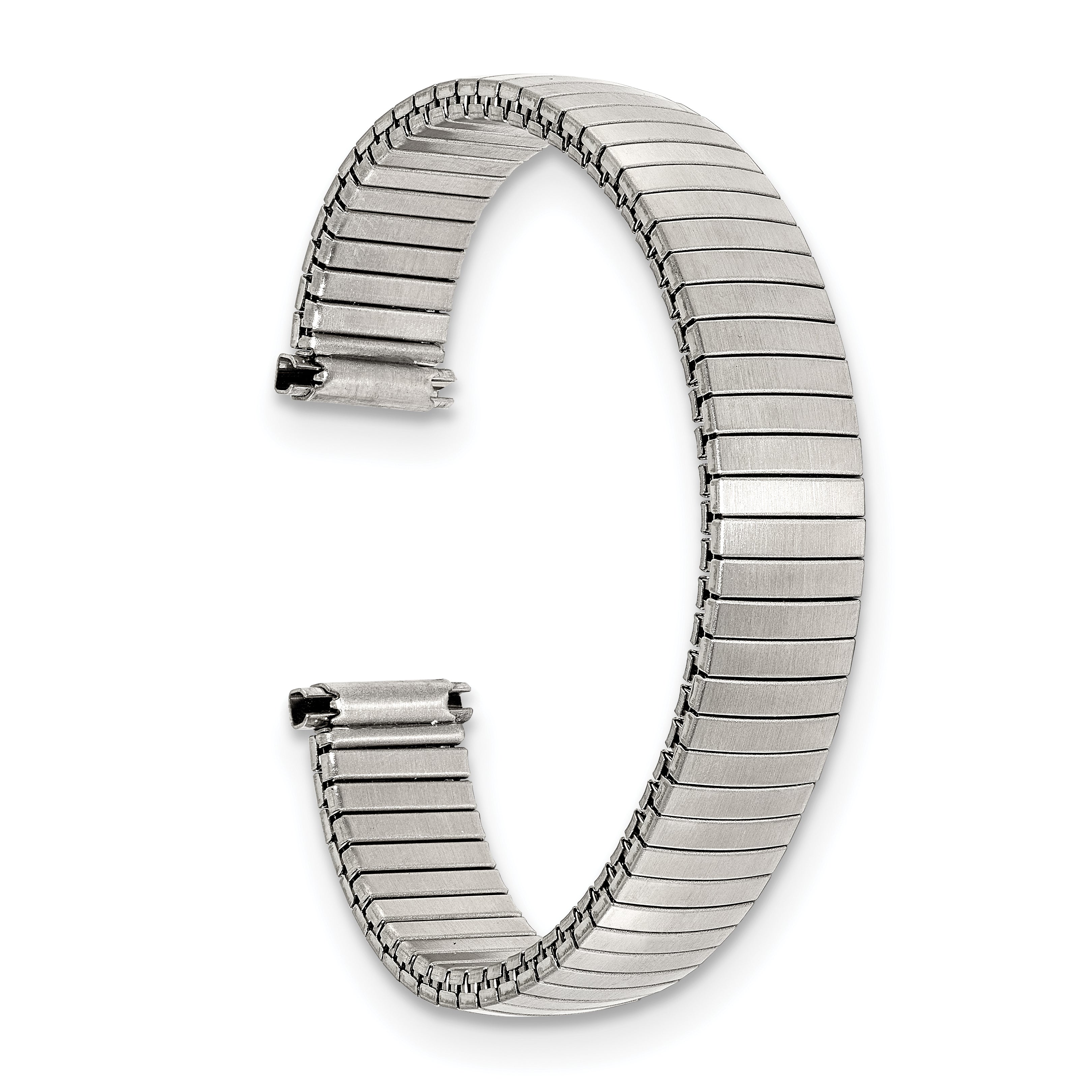 DeBeer 10-13mm Ladies Satin Silver-tone Thin-Flexo Link 5.75 inch Watch Band