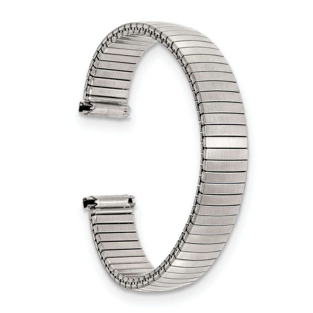 10-13mm Ladies Satin Silver-tone Thin-Flexo Link 5.75 inch Watch Band