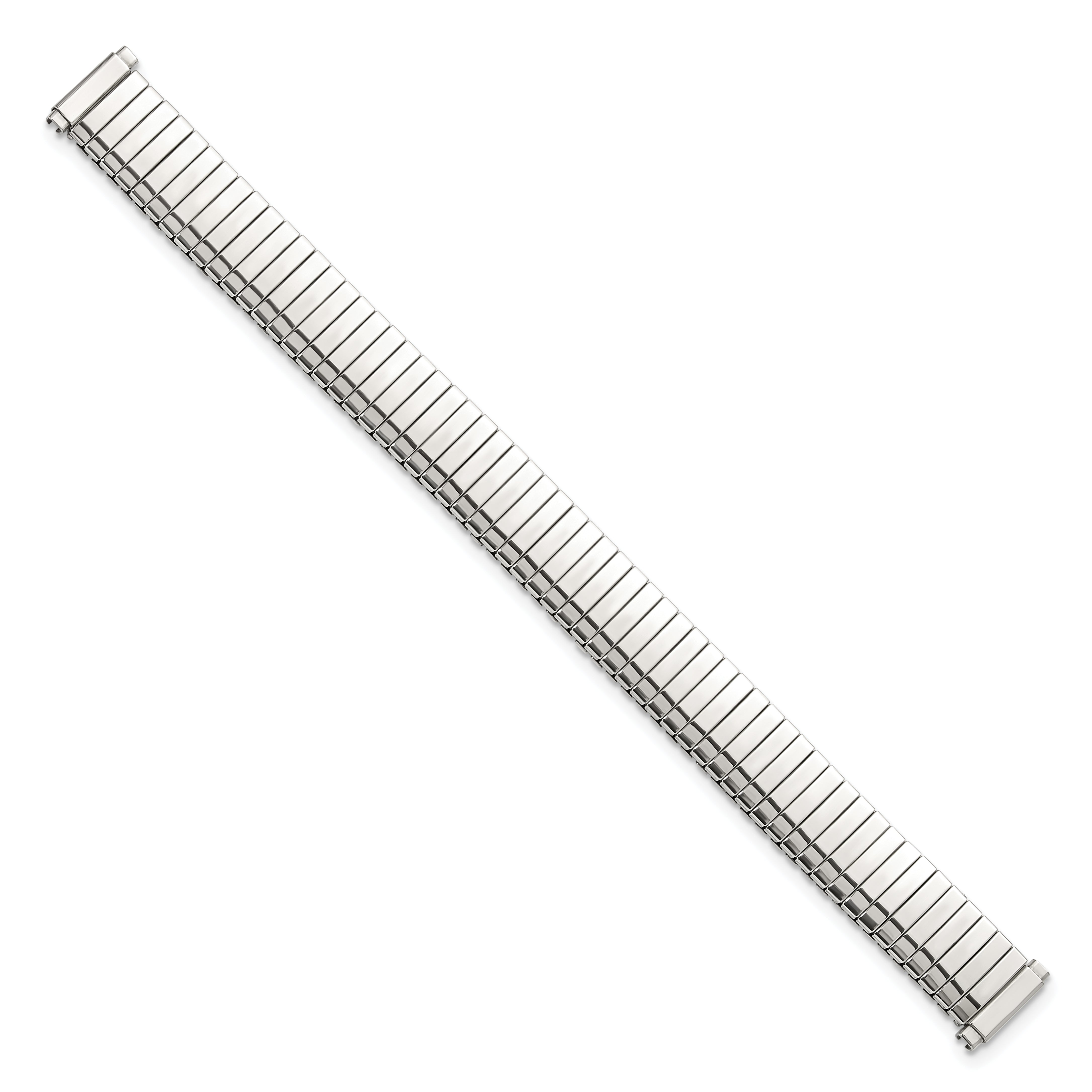 DeBeer 10-13mm Ladies Polished Silver-tone Thin-Flexo Link 5.75 inch Watch Band