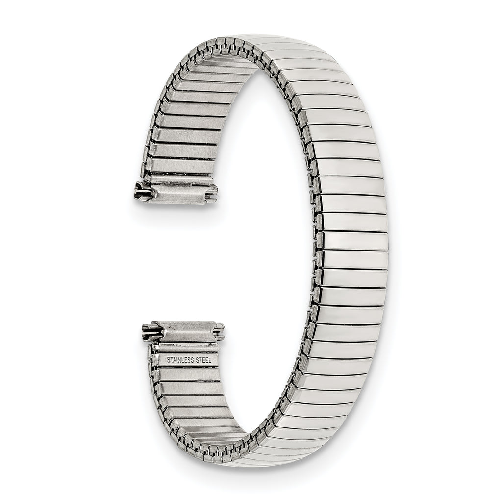 10-13mm Ladies Polished Silver-tone Thin-Flexo Link 5.75 inch Watch Band