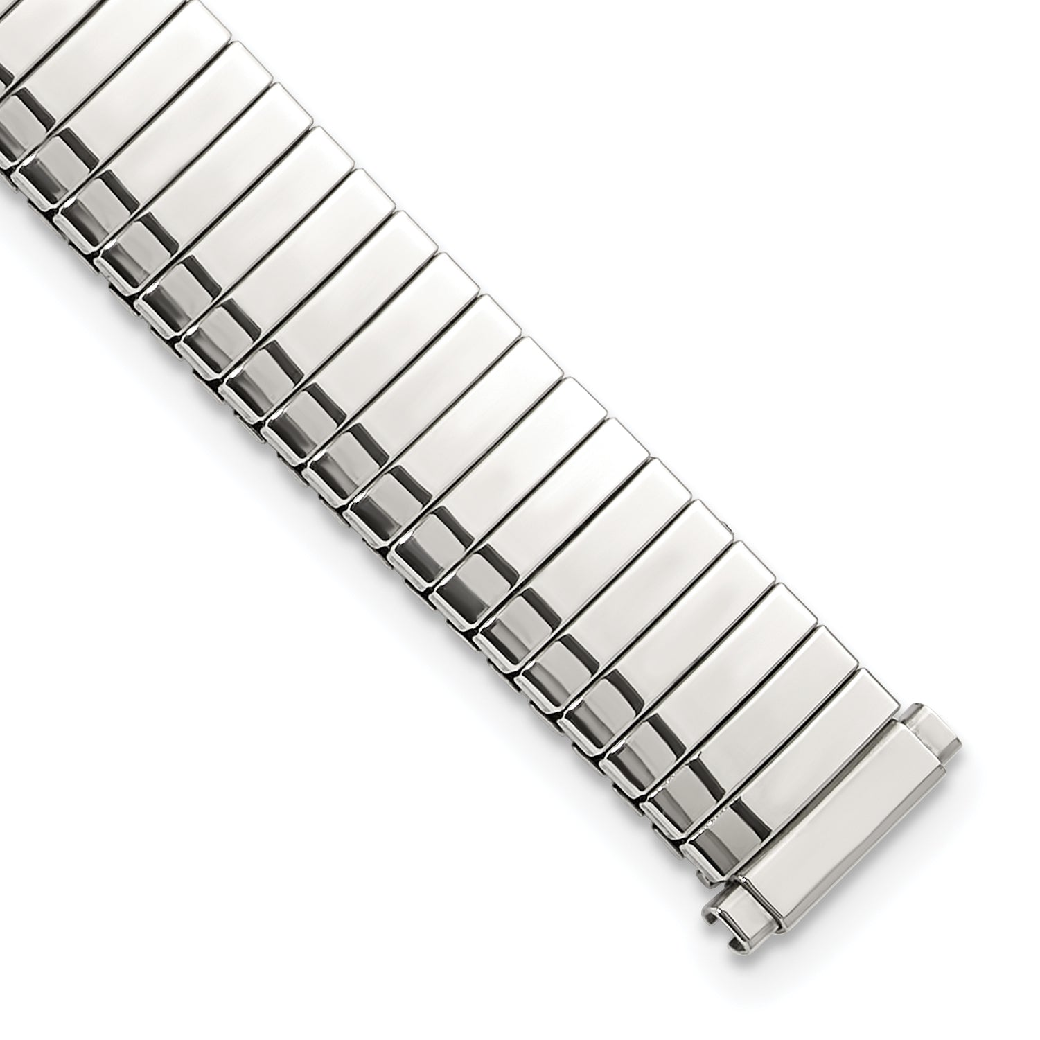 DeBeer 10-13mm Ladies Polished Silver-tone Thin-Flexo Link 5.75 inch Watch Band