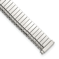 DeBeer 10-13mm Ladies Polished Silver-tone Thin-Flexo Link 5.75 inch Watch Band