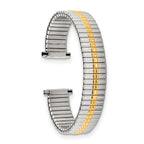 12-16mm Ladies Satin and Polished Two-tone Thin-Flexo Link 5.75 inch Watch Band