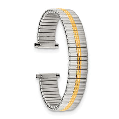 DeBeer 12-16mm Ladies Satin and Polished Two-tone Thin-Flexo Link 5.75 inch Watch Band