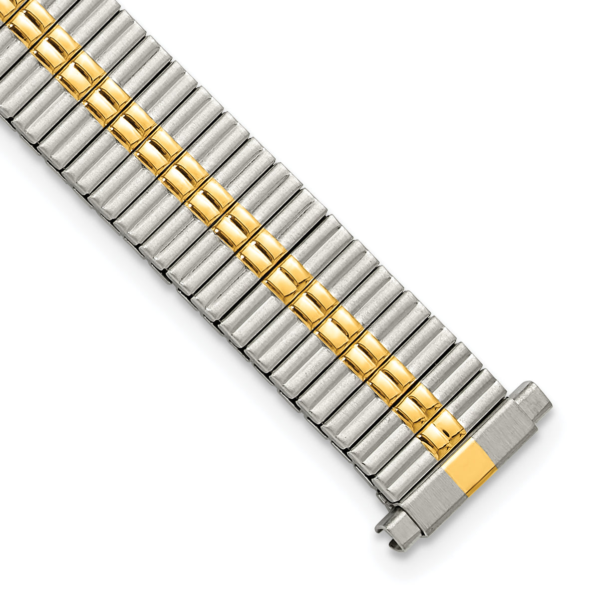 DeBeer 12-16mm Ladies Satin and Polished Two-tone Thin-Flexo Link 5.75 inch Watch Band